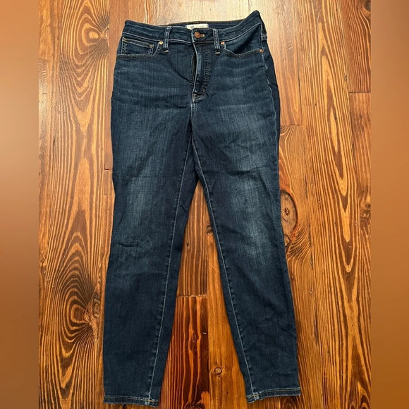 MADEWELL Curvy High Rise Skinny Dark Wash Denim Jeans Petite - Picture 8 of 9